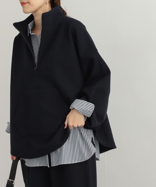 URBAN RESEARCH DOORS（アーバンリサーチドアーズ）の「コットンレギュラーカラーオーバーシャツ（シャツ/ブラウス・レディース・ブラウン/オフホワイト/ネイビー・MEDIUM）」の5枚目の写真