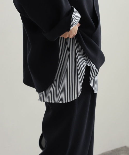 URBAN RESEARCH DOORS（アーバンリサーチドアーズ）の「コットンレギュラーカラーオーバーシャツ（シャツ/ブラウス・レディース・ブラウン/オフホワイト/ネイビー・MEDIUM）」の7枚目の写真