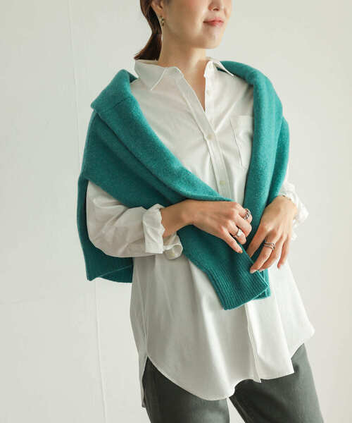 URBAN RESEARCH DOORS（アーバンリサーチドアーズ）の「コットンレギュラーカラーオーバーシャツ（シャツ/ブラウス・レディース・ブラウン/オフホワイト/ネイビー・MEDIUM）」の18枚目の写真