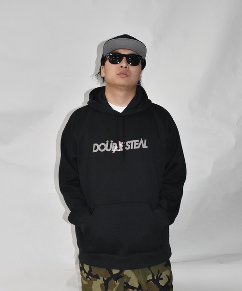 DOUBLE STEAL(ダブルスティール)の「80’s Girl LOGO 裏起毛パーカー(パーカー・メンズ・ブラック/トップグレー・MEDIUM/LARGE/X-LARGE)」の13枚目の写真