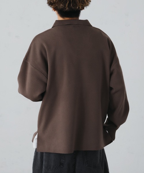 epnok(エプノック)の「スキッパールーズニット(ニット/セーター・メンズ・アイボリー/チャコールグレー/モカ・SMALL/MEDIUM/LARGE)」の5枚目の写真