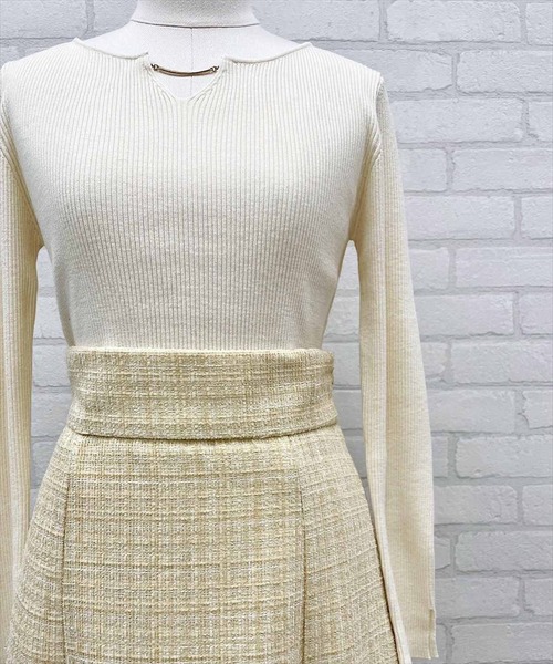 SWINGLE（スウィングル）の「ラメツイードフレアスカート（スカート