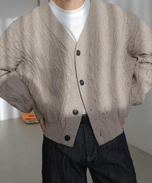 ASCLO [ASCLO MADE]Fisherman Air Wool Crop Cardigan