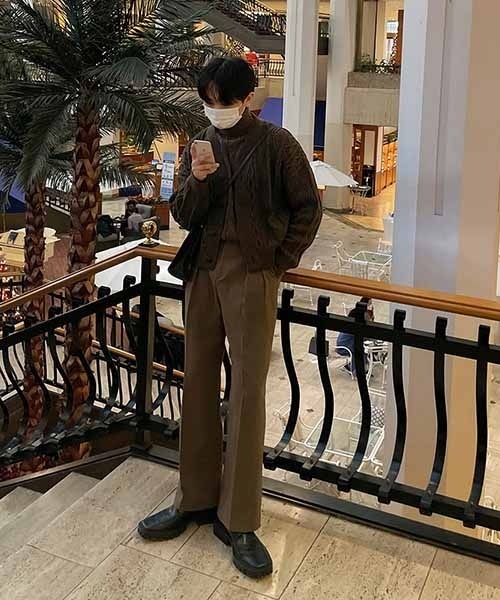 ASCLO（エジュクロ）の「ASCLO [ASCLO MADE]Fisherman Air Wool Crop Cardigan（カーディガン/ボレロ・メンズ・ブラウン/ベージュ・FREE）」の17枚目の写真