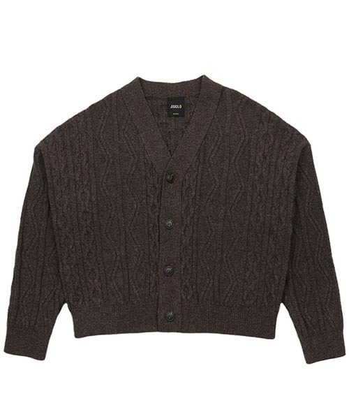 ASCLO（エジュクロ）の「ASCLO [ASCLO MADE]Fisherman Air Wool Crop Cardigan（カーディガン/ボレロ・メンズ・ブラウン/ベージュ・FREE）」の15枚目の写真
