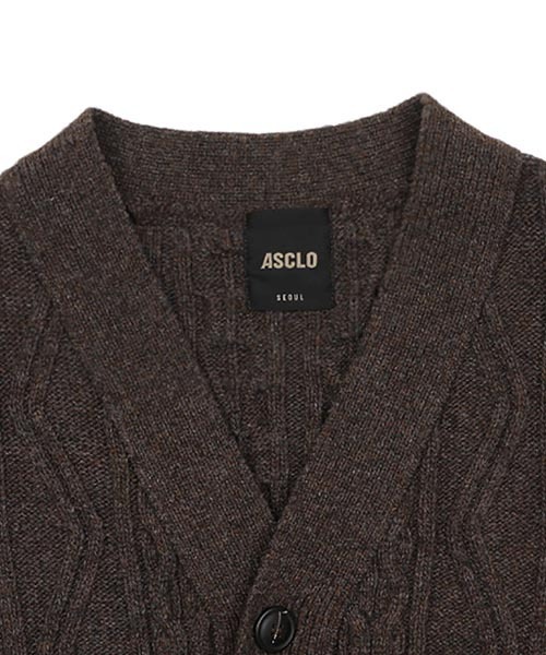 ASCLO（エジュクロ）の「ASCLO [ASCLO MADE]Fisherman Air Wool Crop Cardigan（カーディガン/ボレロ・メンズ・ブラウン/ベージュ・FREE）」の21枚目の写真