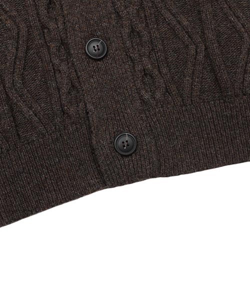 ASCLO（エジュクロ）の「ASCLO [ASCLO MADE]Fisherman Air Wool Crop Cardigan（カーディガン/ボレロ・メンズ・ブラウン/ベージュ・FREE）」の11枚目の写真