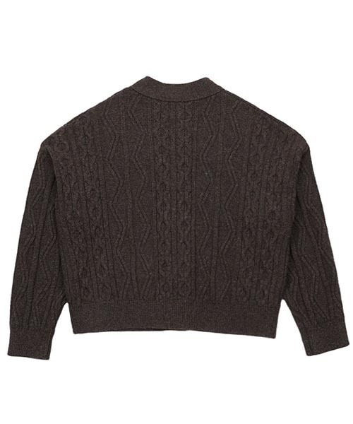 ASCLO（エジュクロ）の「ASCLO [ASCLO MADE]Fisherman Air Wool Crop Cardigan（カーディガン/ボレロ・メンズ・ブラウン/ベージュ・FREE）」の13枚目の写真