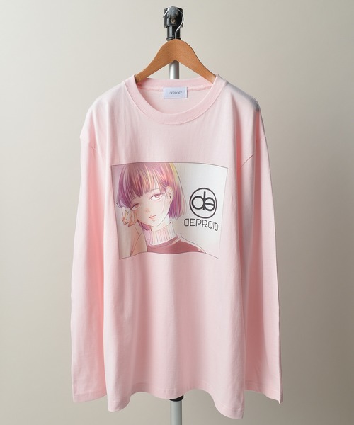 ONE DAY KMC (ワンデイケーエムシー)の「DEPROID / DEPROID×Itaru Snuggle up L/S TEE(Tシャツ/カットソー・メンズ・ホワイト/ブラウン/ピンク・FREE)」の3枚目の写真