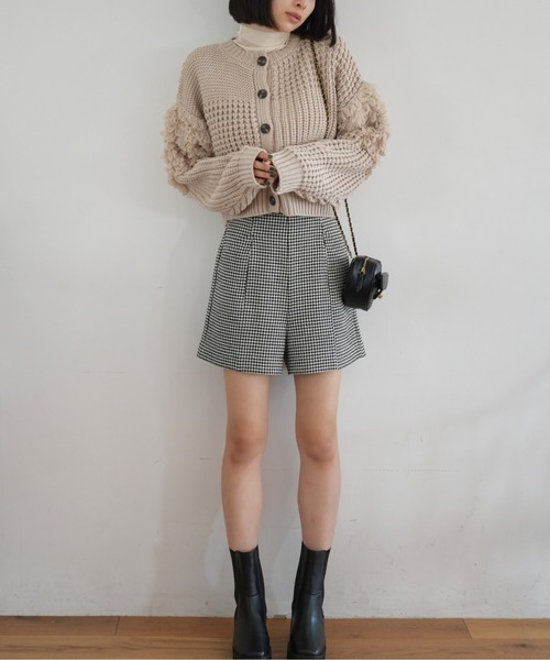 FREE'S MART（フリーズマート）の「◆編地ミックスショート丈ニットカーディガン（カーディガン/ボレロ・レディース・ホワイト/ブラウン/ベージュ・FREE）」の21枚目の写真