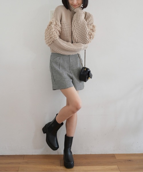 FREE'S MART（フリーズマート）の「◆編地ミックスショート丈ニットカーディガン（カーディガン/ボレロ・レディース・ホワイト/ブラウン/ベージュ・FREE）」の17枚目の写真