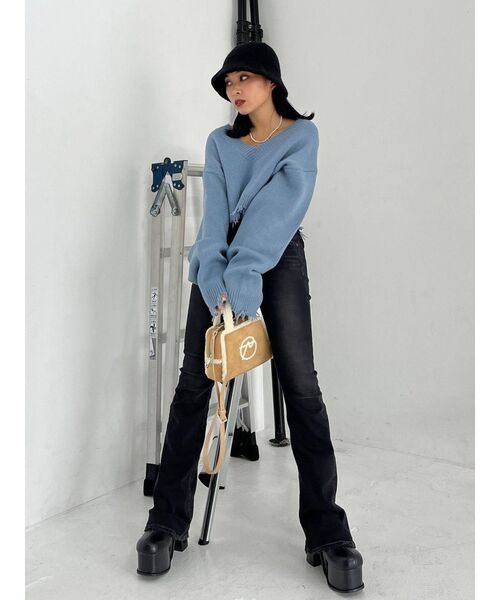 EMODA（エモダ）の「スーパーハイウエストフレアパギンス（デニム