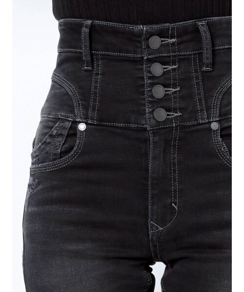 EMODA(エモダ)の「スーパーハイウエストフレアパギンス(デニムパンツ・レディース・ブラック/インディゴブルー・SMALL/MEDIUM/X-SMALL)」の12枚目の写真