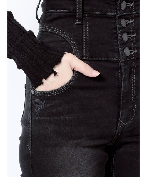 EMODA(エモダ)の「スーパーハイウエストフレアパギンス(デニムパンツ・レディース・ブラック/インディゴブルー・SMALL/MEDIUM/X-SMALL)」の20枚目の写真