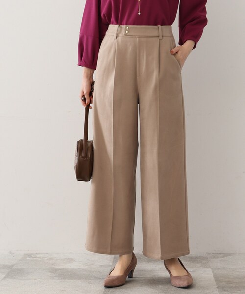 DRESKIP（ドレスキップ）の「◆【きっと虜になる】両面起毛であったか！ 滑らかタッチ ワイドパンツ（その他パンツ・レディース・ダークグリーン/ライトベージュ/サンドベージュ/ブラック・04/03/02）」の10枚目の写真