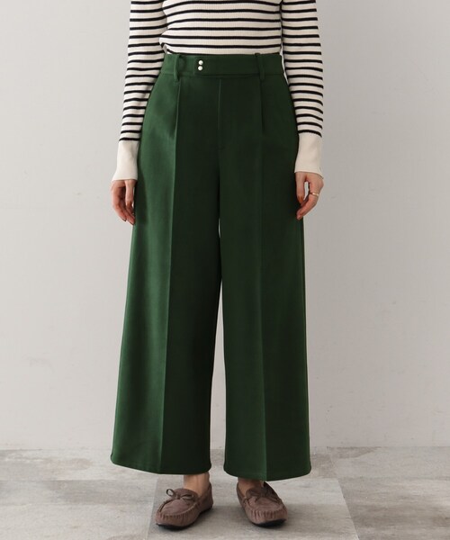 DRESKIP（ドレスキップ）の「◆【きっと虜になる】両面起毛であったか！ 滑らかタッチ ワイドパンツ（その他パンツ・レディース・ダークグリーン/ライトベージュ/サンドベージュ/ブラック・04/03/02）」の5枚目の写真