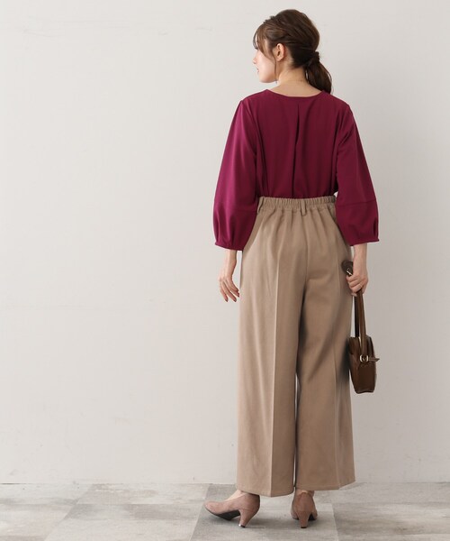 DRESKIP（ドレスキップ）の「◆【きっと虜になる】両面起毛であったか！ 滑らかタッチ ワイドパンツ（その他パンツ・レディース・ダークグリーン/ライトベージュ/サンドベージュ/ブラック・04/03/02）」の18枚目の写真