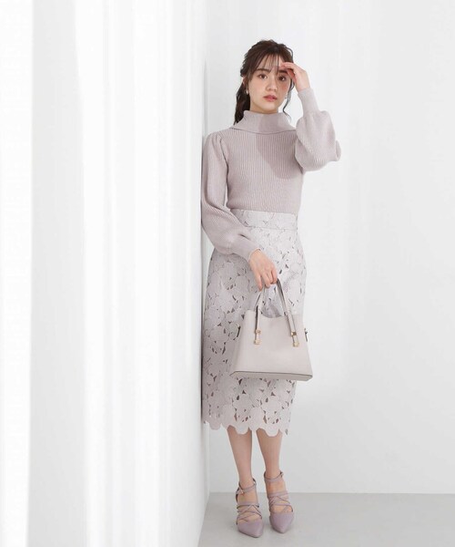 PROPORTION BODY DRESSING（プロポーションボディドレッシング）の「タートルネックボリュームスリーブニット/1213170210（ニット/セーター・レディース・カーキ/パープル/ベージュ・SMALL/MEDIUM）」の16枚目の写真