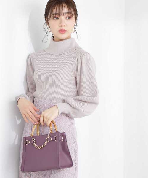 PROPORTION BODY DRESSING（プロポーションボディドレッシング）の「タートルネックボリュームスリーブニット/1213170210（ニット/セーター・レディース・カーキ/パープル/ベージュ・SMALL/MEDIUM）」の19枚目の写真