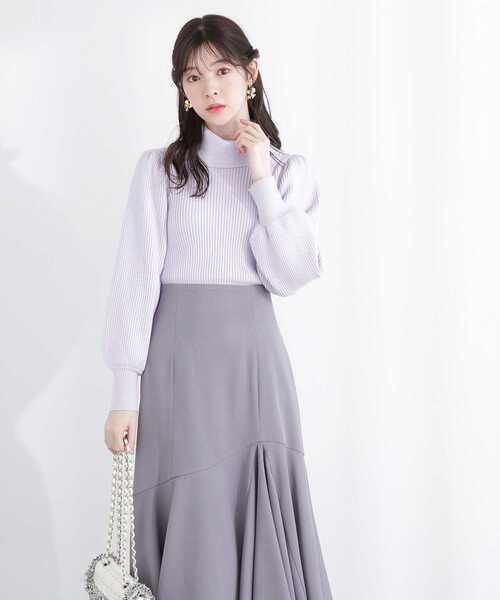 PROPORTION BODY DRESSING（プロポーションボディドレッシング）の「タートルネックボリュームスリーブニット/1213170210（ニット/セーター・レディース・カーキ/パープル/ベージュ・SMALL/MEDIUM）」の3枚目の写真