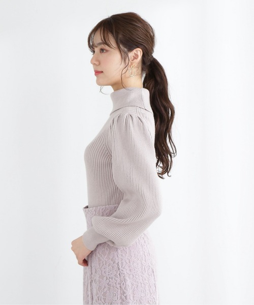 PROPORTION BODY DRESSING（プロポーションボディドレッシング）の「タートルネックボリュームスリーブニット/1213170210（ニット/セーター・レディース・カーキ/パープル/ベージュ・SMALL/MEDIUM）」の5枚目の写真