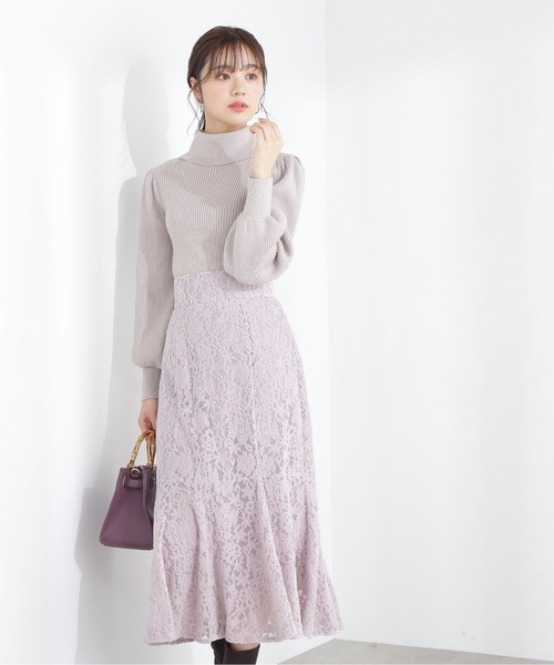 PROPORTION BODY DRESSING（プロポーションボディドレッシング）の「タートルネックボリュームスリーブニット/1213170210（ニット/セーター・レディース・カーキ/パープル/ベージュ・SMALL/MEDIUM）」の7枚目の写真