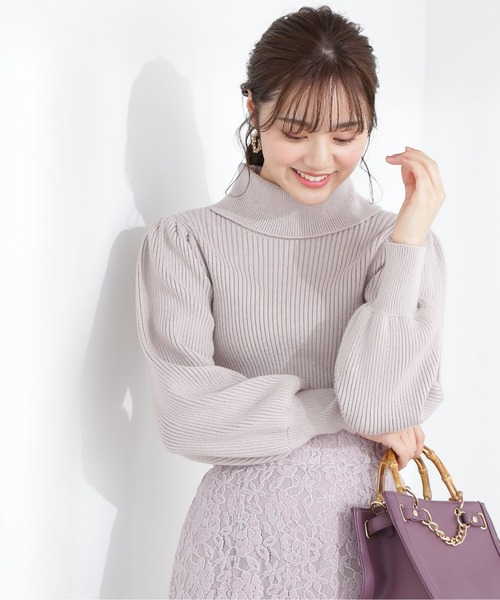 PROPORTION BODY DRESSING（プロポーションボディドレッシング）の「タートルネックボリュームスリーブニット/1213170210（ニット/セーター・レディース・カーキ/パープル/ベージュ・SMALL/MEDIUM）」の8枚目の写真