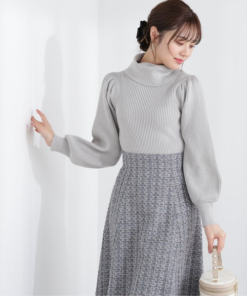 PROPORTION BODY DRESSING（プロポーションボディドレッシング）の「タートルネックボリュームスリーブニット/1213170210（ニット/セーター・レディース・カーキ/パープル/ベージュ・SMALL/MEDIUM）」の11枚目の写真