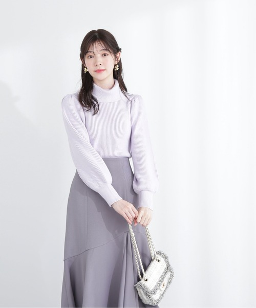 PROPORTION BODY DRESSING（プロポーションボディドレッシング）の「タートルネックボリュームスリーブニット/1213170210（ニット/セーター・レディース・カーキ/パープル/ベージュ・SMALL/MEDIUM）」の12枚目の写真