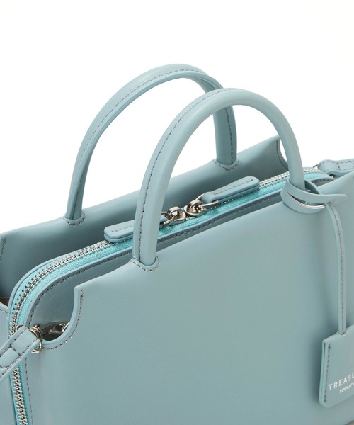 TREASURE TOPKAPI（トレジャートプカピ）の「【TREASURE TOPKAPI/トプカピ トレジャー】 スプリットレザー ファスナーポケット ショルダー付き ハンドバッグ（ハンドバッグ・レディース・グレイッシュベージュ/ブラック/グレイッシュブルー・FREE）」の16枚目の写真