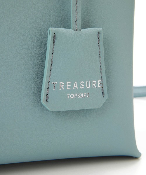TREASURE TOPKAPI（トレジャートプカピ）の「【TREASURE TOPKAPI/トプカピ トレジャー】 スプリットレザー ファスナーポケット ショルダー付き ハンドバッグ（ハンドバッグ・レディース・グレイッシュベージュ/ブラック/グレイッシュブルー・FREE）」の11枚目の写真