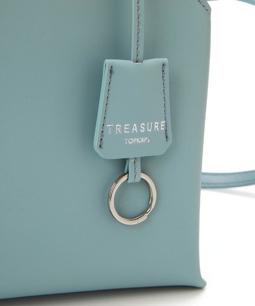 TREASURE TOPKAPI（トレジャートプカピ）の「【TREASURE TOPKAPI/トプカピ トレジャー】 スプリットレザー ファスナーポケット ショルダー付き ハンドバッグ（ハンドバッグ・レディース・グレイッシュベージュ/ブラック/グレイッシュブルー・FREE）」の6枚目の写真