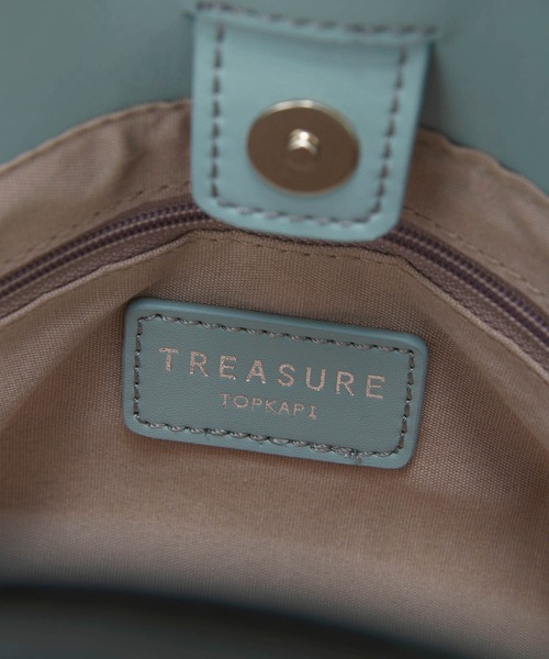 TREASURE TOPKAPI（トレジャートプカピ）の「【TREASURE TOPKAPI/トプカピ トレジャー】 スプリットレザー ファスナーポケット ショルダー付き ハンドバッグ（ハンドバッグ・レディース・グレイッシュベージュ/ブラック/グレイッシュブルー・FREE）」の17枚目の写真