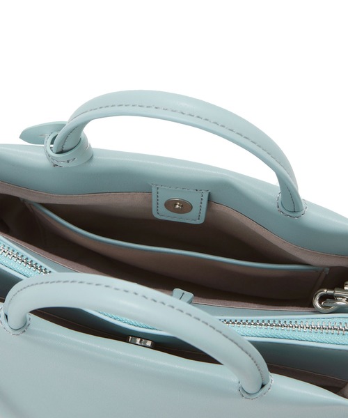 TREASURE TOPKAPI（トレジャートプカピ）の「【TREASURE TOPKAPI/トプカピ トレジャー】 スプリットレザー ファスナーポケット ショルダー付き ハンドバッグ（ハンドバッグ・レディース・グレイッシュベージュ/ブラック/グレイッシュブルー・FREE）」の12枚目の写真