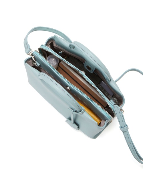 TREASURE TOPKAPI（トレジャートプカピ）の「【TREASURE TOPKAPI/トプカピ トレジャー】 スプリットレザー ファスナーポケット ショルダー付き ハンドバッグ（ハンドバッグ・レディース・グレイッシュベージュ/ブラック/グレイッシュブルー・FREE）」の10枚目の写真