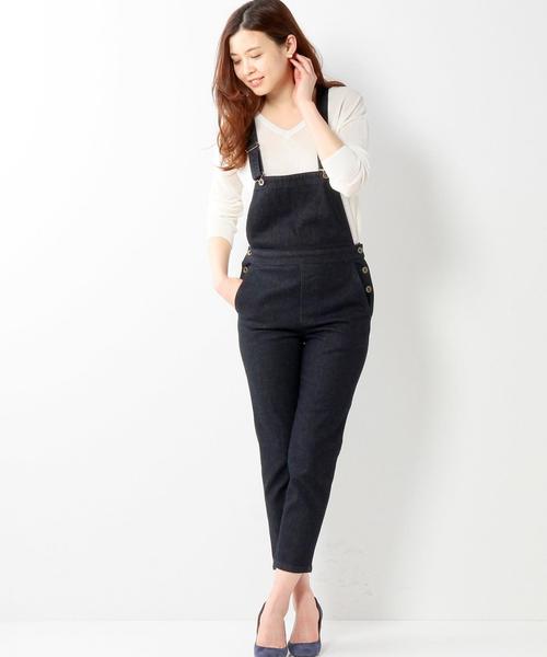 Jewel Changes（ジュエルチェンジズ）の「JCT C/PU デニム サロペット（サロペット/オーバーオール・レディース・ライトブルー/ネイビー・36/34/38）」の18枚目の写真