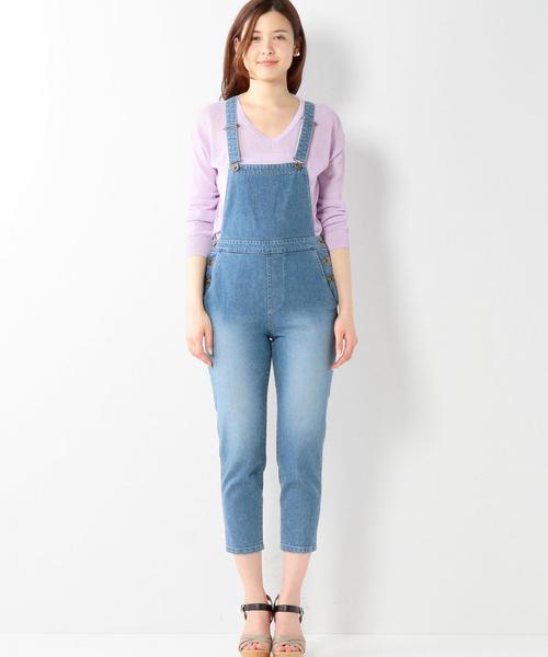 Jewel Changes（ジュエルチェンジズ）の「JCT C/PU デニム サロペット（サロペット/オーバーオール・レディース・ライトブルー/ネイビー・36/34/38）」の14枚目の写真