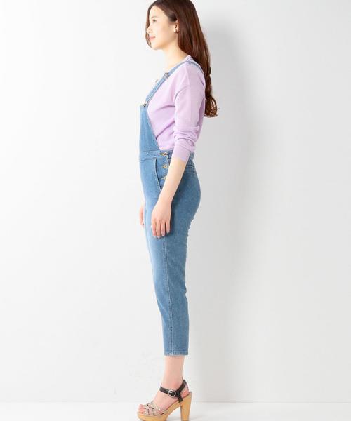 Jewel Changes（ジュエルチェンジズ）の「JCT C/PU デニム サロペット（サロペット/オーバーオール・レディース・ライトブルー/ネイビー・36/34/38）」の3枚目の写真