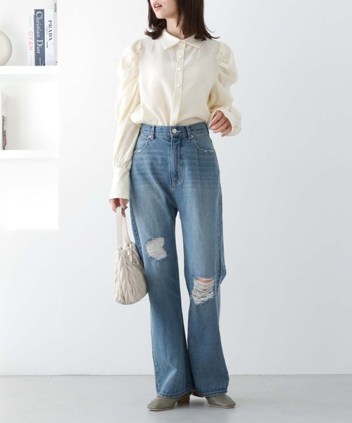 archives(アルシーヴ)の「肩あきドレープ2WAYブラウス(シャツ/ブラウス・レディース・アイボリー/ブラック/ブルー・MEDIUM)」の16枚目の写真