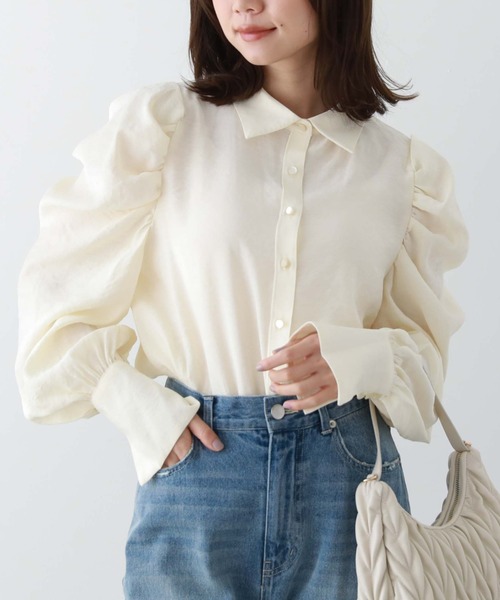 archives(アルシーヴ)の「肩あきドレープ2WAYブラウス(シャツ/ブラウス・レディース・アイボリー/ブラック/ブルー・MEDIUM)」の10枚目の写真