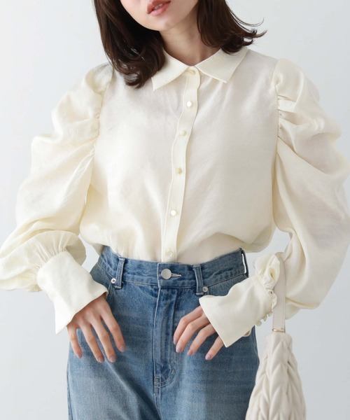 archives(アルシーヴ)の「肩あきドレープ2WAYブラウス(シャツ/ブラウス・レディース・アイボリー/ブラック/ブルー・MEDIUM)」の11枚目の写真