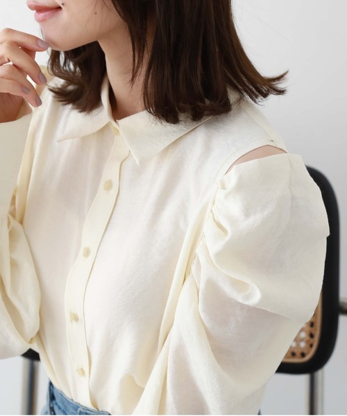 archives(アルシーヴ)の「肩あきドレープ2WAYブラウス(シャツ/ブラウス・レディース・アイボリー/ブラック/ブルー・MEDIUM)」の14枚目の写真