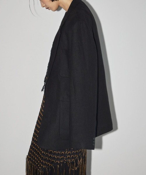 Boyfriend Linen Jacket 38 ブラック TODAYFUL(トゥデイフル) / Life's online store（ライフズ