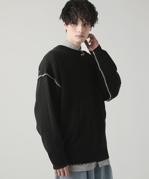セール】Buyer's Select/ハンドステッチクルーネックニット（ニット
