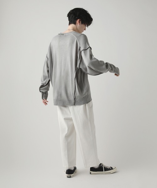 ASTRONOMY(アストロノミー)の「Buyer's Select/ハンドステッチクルーネックニット(ニット/セーター・メンズ・ホワイト系/ブラック/グレー/サックスブルー・L/M)」の17枚目の写真