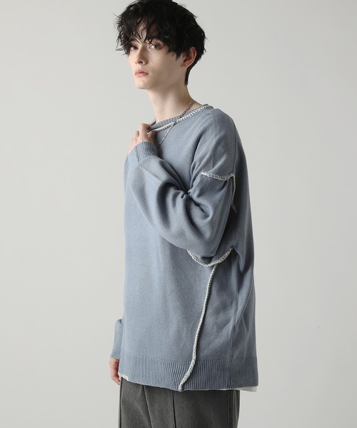 ASTRONOMY(アストロノミー)の「Buyer's Select/ハンドステッチクルーネックニット(ニット/セーター・メンズ・ホワイト系/ブラック/グレー/サックスブルー・L/M)」の20枚目の写真