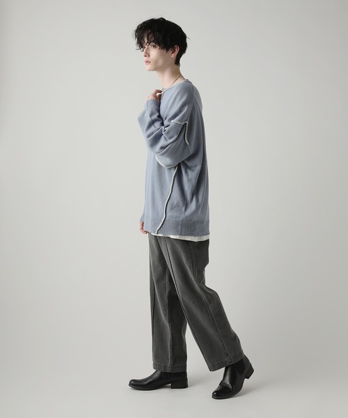ASTRONOMY(アストロノミー)の「Buyer's Select/ハンドステッチクルーネックニット(ニット/セーター・メンズ・ホワイト系/ブラック/グレー/サックスブルー・L/M)」の10枚目の写真