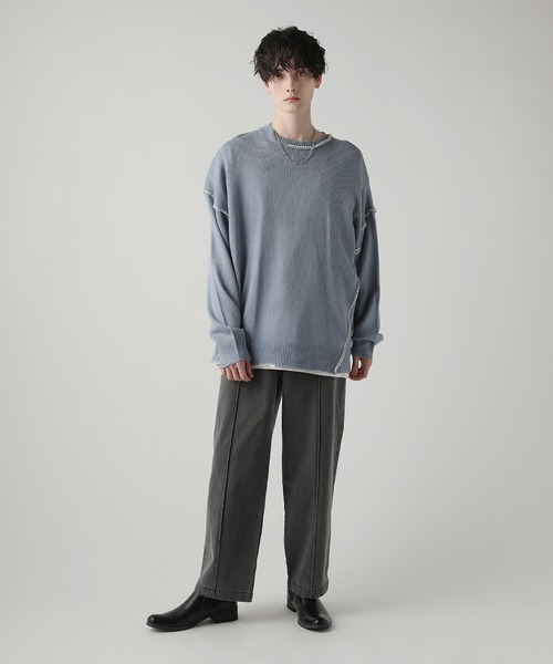 ASTRONOMY(アストロノミー)の「Buyer's Select/ハンドステッチクルーネックニット(ニット/セーター・メンズ・ホワイト系/ブラック/グレー/サックスブルー・L/M)」の14枚目の写真