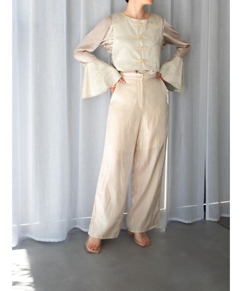 sahara（サハラ）の「Chinoiserie Vest Layred Top（Tシャツ/カットソー・レディース・ネイビー/シルバー・FREE）」の9枚目の写真