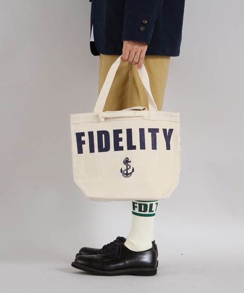 FIDELITY(フィデリティ)の「CANVAS TOTE - MEDIUM / キャンバストートバッグ(トートバッグ・メンズ・キナリ/ブラック・MEDIUM)」の13枚目の写真